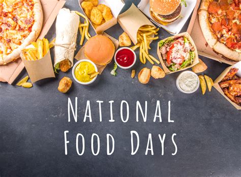 National Food Days Calendar National food day calendar, International