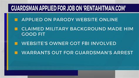 National Guard member accused of applying to work as hitman on website