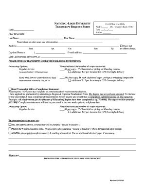 National Louis University Transcript Request Form 20202022 Fill and