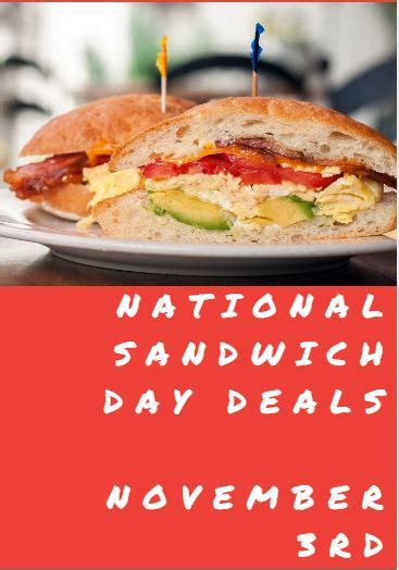 National Sandwich Day: Where to get deals, discounts on Nov. 3