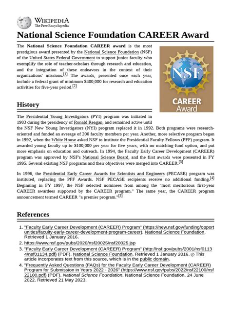 National Science Foundation Career Award