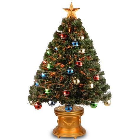 National Tree 3ft. Fiber Optic Tree with Ball Ornaments - Boscov