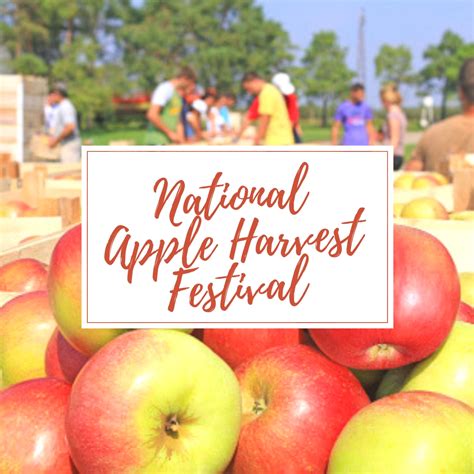 National apple harvest festival. More The National Apple Harvest Festival is held annually the first two full weekends in October. Established in 1965, the festival has something for everyone with hundreds of arts and crafts, demonstrations, contests, food stands and free entertainment.The festival is located in Adams County, the heart of Pennsylvania Apple Country. 