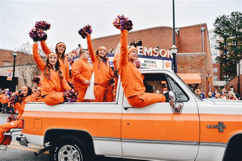 National championship parade. A parade honoring the Clemson University Undefeated National Champion football team is planned for Saturday, January 12th, 2019. The parade will start at 9 ... 