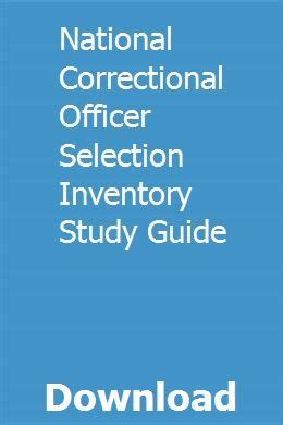 National corrections officer selection inventory study guide. - Dr. h. schaepman in woord en beeld.