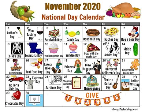National day calander. National Ta Day : Fun: Appreciation, Fun: Popeye Day : Arts & Entertainment: Appreciation, Movie, Pop Culture: Energy Saving Week : Cause: Awareness, Environment: Jan 18 Saturday. National Forrest Day : Fun: Appreciation: National Gourmet Coffee Day : Food & Beverage: ... We keep track of fun holidays and special moments on the cultural calendar — … 