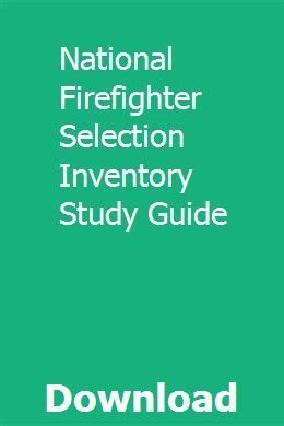 National fire selection inventory study guide. - 1997 acura slx window regulator manual.