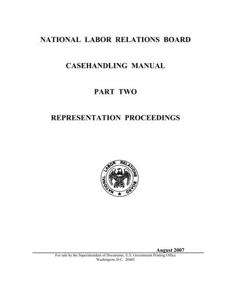 National labor relations board casehandling manual part two representation proceedings. - Sony xr c440 c450 cassette car stereo service manual.