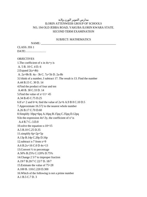 National value exam questions for jss1 second term. .  <a href=http://www.rep...