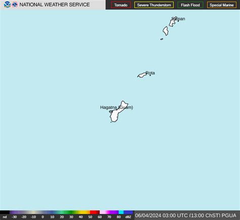 Feb 22, 2024 · US National Weather Service Guam. Tweets by NWSGuam . Public Forecast. Marine Forecast. Radar. ... National Weather Service Tiyan, GU 3232 Hueneme Rd Barrigada, GU 96913 . 