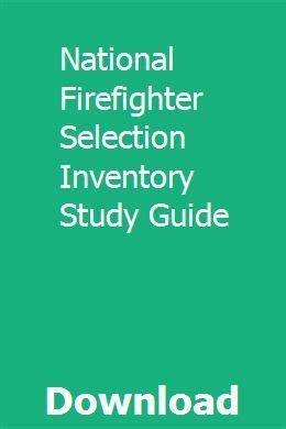 Full Download National Firefighter Selection Inventory Tm Exam Review Guide By Lewis Morris