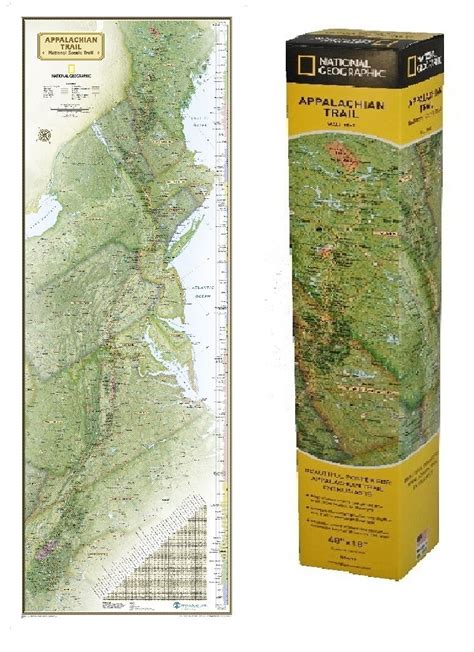 Read National Geographic Appalachian Trail Wall Map In Gift Box Wall Map 18 X 48 Inches By National Geographic Maps  Reference