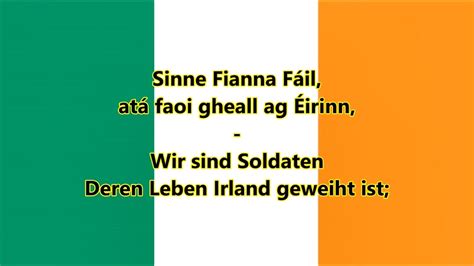 Nationalhymne Irland (Text, Liedtext, Songtext, Melodie, Noten ...