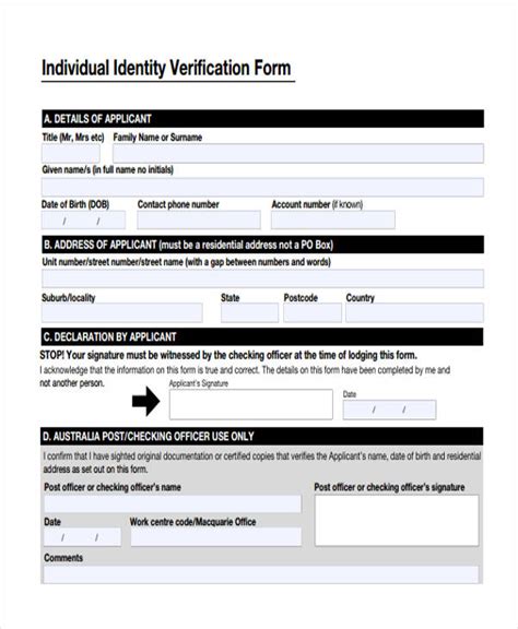 Nationality Verification Form Sample PDF Template