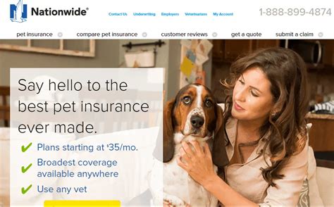 Nationwide pet insurance reviews. America’s #1 pet insurance provider. Whether they have two legs or four, every family member deserves quality health care. Our pet health insurance plans give you the freedom to use any vet, anywhere, including specialists and emergency providers. Nationwide offers industry-leading pet health insurance for dogs, cats, birds and exotic pets. 