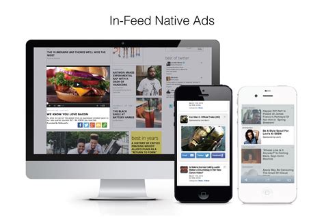 Native ad. Native advertising is a type of advertising that utilizes ads that mimic the form and function of the sites or apps they're being placed on. As opposed to drawing too much attention, native advertising ads have more of an editorial look and feel, making it more of a soft sell. The stats speak for themselves — native advertising works. 
