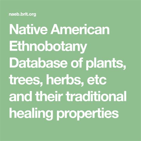 Native american ethnobotany database. There are advocates of large, centralised databases (Skoczen and Bussmann, 2006), which by their nature permit easier comparisons of data across regions (e.g. Moerman's database of Native American ... 