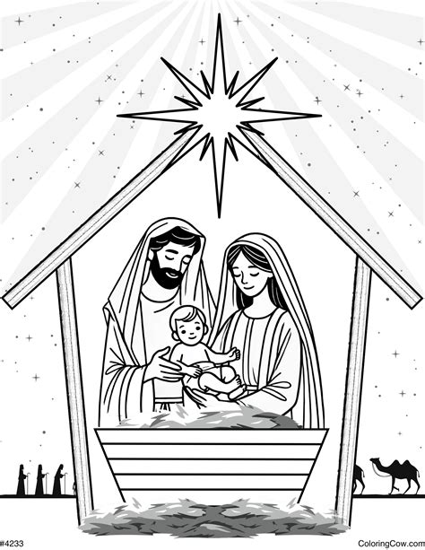Nativity Scene Coloring Shee