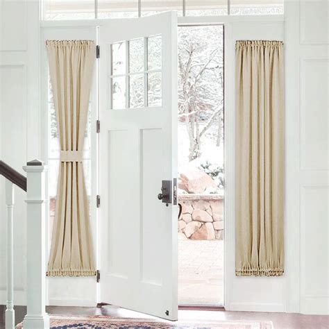 Natural Beige Small Front Door and Sidelight Curtains 1 panel