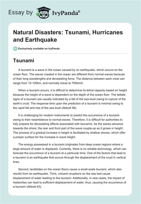 Natural Disasters: Tsunami, Hurricanes and Earthquake - 1687 …