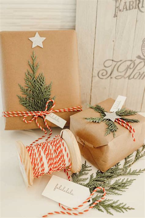 Natural Holiday Gift Wrap with Greenery – Hallstrom Home