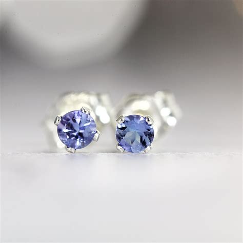 Natural Tanzanite Earrings Genuine Diamonds 9K Rose …