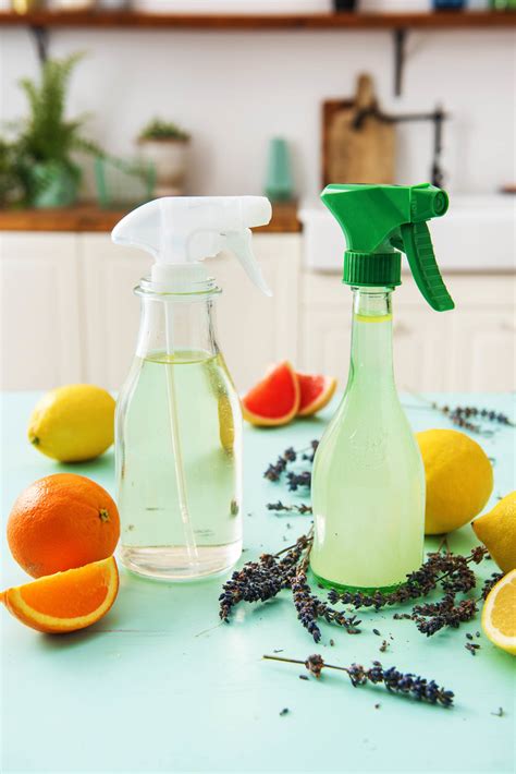 Natural cleaning products. Directions to Make the Following Recipes: For sprays: Pour ingredients into a spray bottle, shake to mix. Shake well before each use. For dusting cloths: Mix oil + essential oil. Add hot water, mix well. Swish cloths in water mixture, squeeze out, hang dry. Hand rinse used cloths; line dry. 