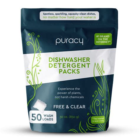 Natural dishwasher detergent. Palmolive’s Eco Dishwasher Detergent Gel is powerful enough to dissolve food that’s been stuck on for 24 hours. This phosphate-free formula is also a better choice for the environment because it is friendly to lakes and streams. The 45-ounce jug has a squeeze spout that makes it easier to pour. 