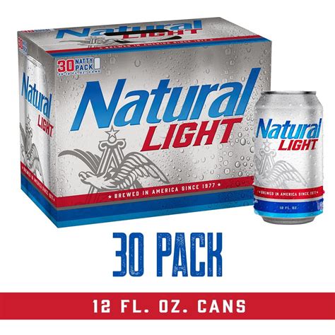Natural light beer. A typical light beer has about 110 calories, 7 grams of carbs and 12 grams of alcohol. A very light beer has around 95 calories, 3 grams of carbs and 12 grams of alcohol. Enjoy your beer and remember that 3 cans of beer = 450 calories, which is almost a quarter of your daily calories (2000 calorie a day diet). More info. 