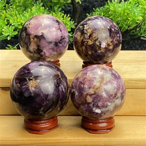 Natural mica. 35oz.  Each sphere displays unique patterns ranging from soft lavender to d...