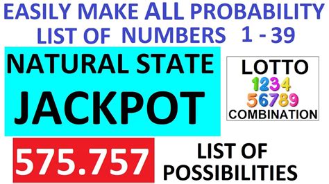 Natural state jackpot number frequency.  Improve your odds with statisti...