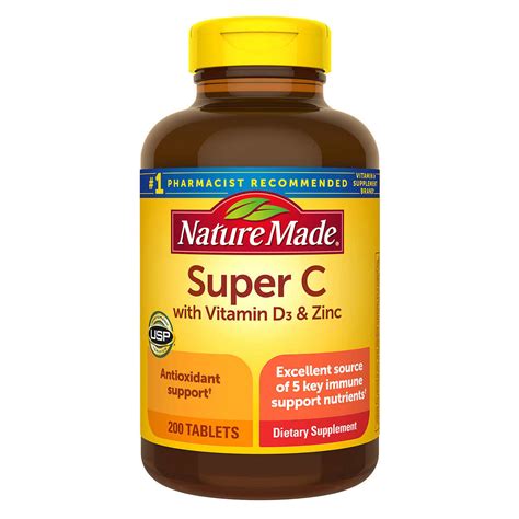 Nature Made Super C with Vitamin D3 and Zinc Tablets