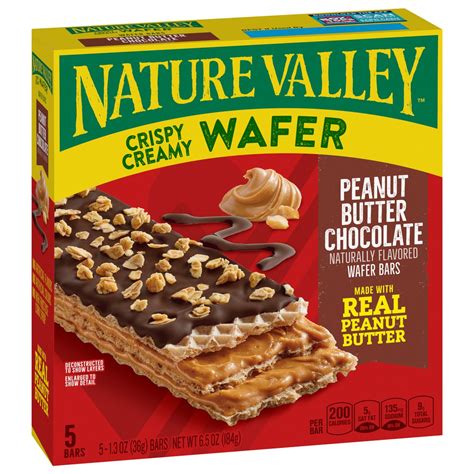 Nature Valley Wafer Bars, Peanut Butter Chocolate, 1.3 oz, 5 ct …