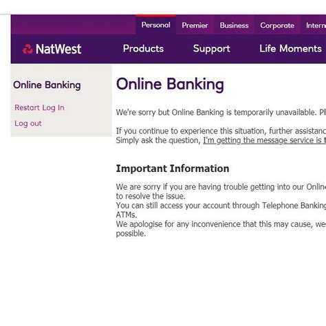 Only individuals who have a NatWest account and authorised access to Online Banking should proceed beyond this point. For the security of customers, any unauthorised attempt to access customer bank information will be monitored and may be subject to legal action. . 