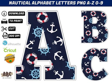 Nautical Alphabet NAUTICAL Pinterest