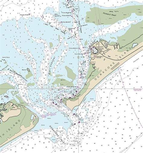 Nautical Charts of Ocracoke Inlet and Part of Core Sound. Etsy