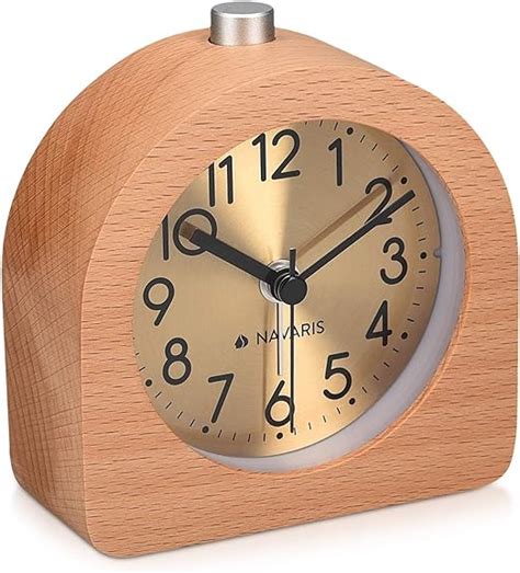 Navaris Analogue Wooden Alarm Clock - Amazon