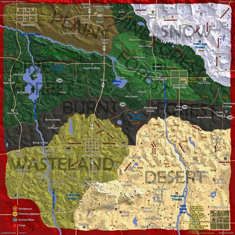7DTD Navezgane Map. Complete revealed Navezgane A20 map with all lo
