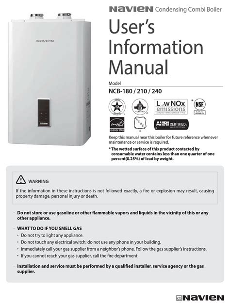 Navien CH-240 ASME Manuals & User Guides