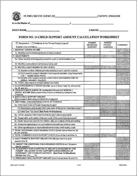 Navigating Child Support A StepByStep Worksheet Style Worksheets