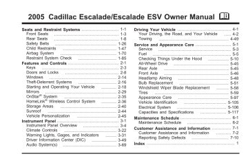 Navigation manual for 2005 cadillac escalade. - Manual de usuario de zafira 2003.