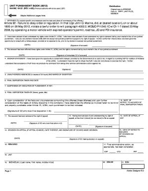 on navmc form 11000, privacy act statement for marine corps personnel and pay records. this format is to be destroyed upon the marine's arrival at the independent duty assignment or as listed in destruction instruc- tions. a copy of the form will be sent to the cmc (mmea) prior to the marine detaching stipulating successful or unsuccessful screen-. 
