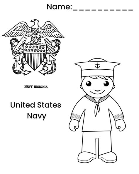 Navy Coloring Sheets