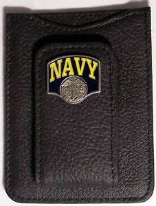 Navy Leather Money Clip Cardholder 754603650178 eBay