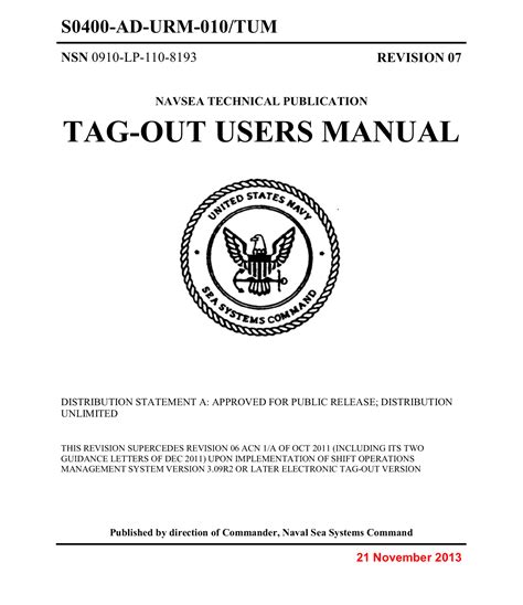 Navy Tag-Out Users Manual - 3369 Words Studymode