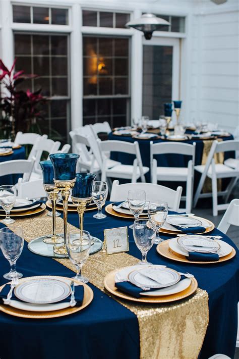 Navy and Gold Head Table Decor Navy blue and gold …