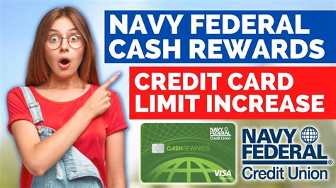 Navy federal cash rewards credit card limit. Earning up to 1.75% cash back on all purchases (enroll and maintain direct deposit required; 1.5% cash back earned otherwise), the Navy Federal cashRewards Credit Card offers similar benefits but ... 