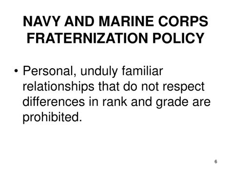 Navy fraternization policy.  Navy.  Per references (a) and (b), personal relationships t...