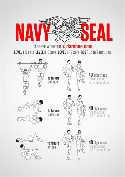 Navy seal workout. All of these are key elements that can help you recovery quicker and gain more energy during the day. The best workouts available to get you training like a Navy SEAL in record time. Written by fitness experts. Sign up today to bring out your best in training. 
