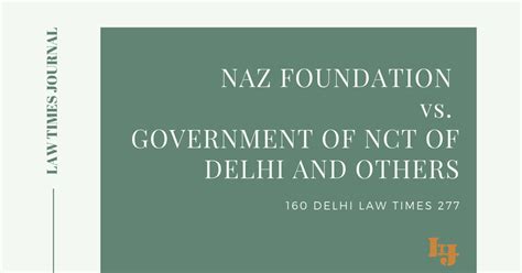 Naz Foundation v. Government of NCT of Delhi - Thomas …